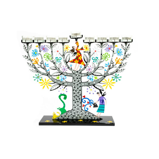 Family Tree Hanukkiah (Gray)