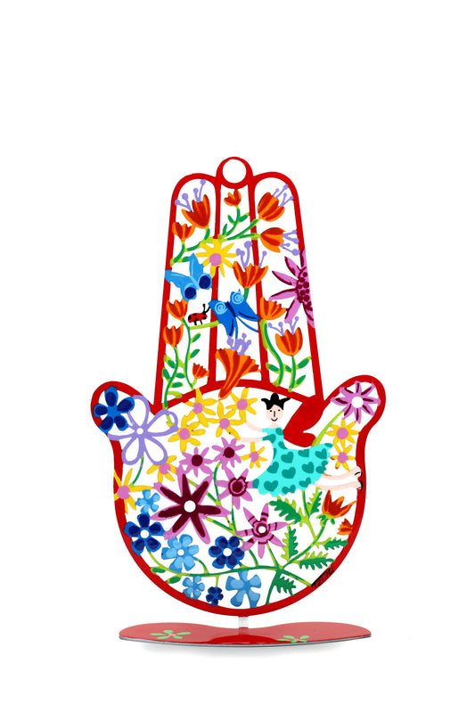 Spring Hamsa with Stand (Red)