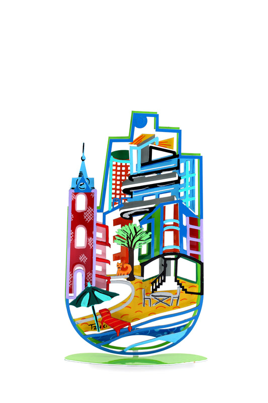 Tel Aviv Hamsa with Stand (Green)