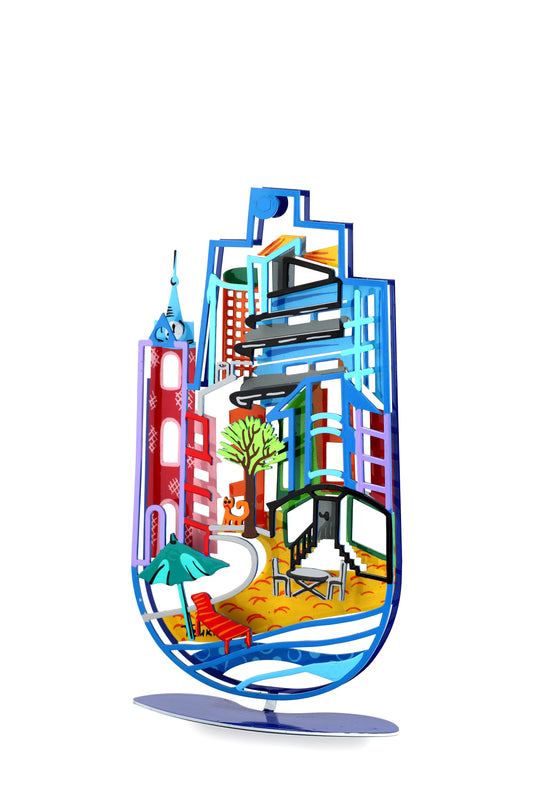 Tel Aviv Hamsa with Stand (Blue)