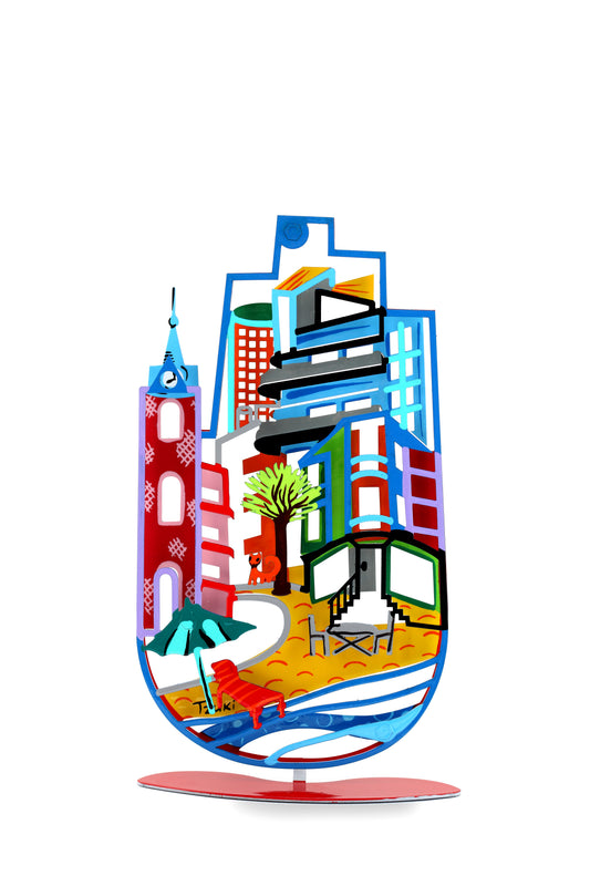 Tel Aviv Hamsa with Stand (Red)