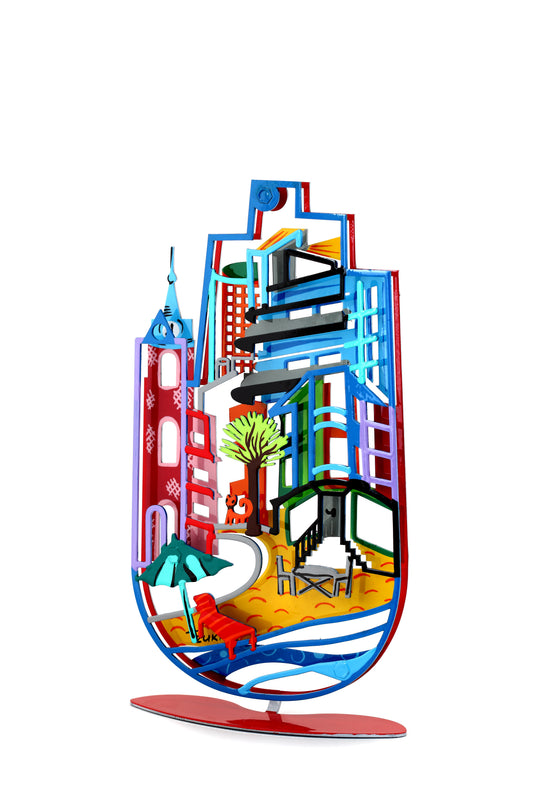 Tel Aviv Hamsa with Stand (Red)