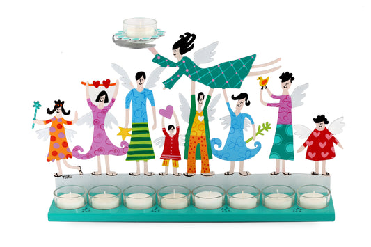 Family Hanukkiah (Turquoise)