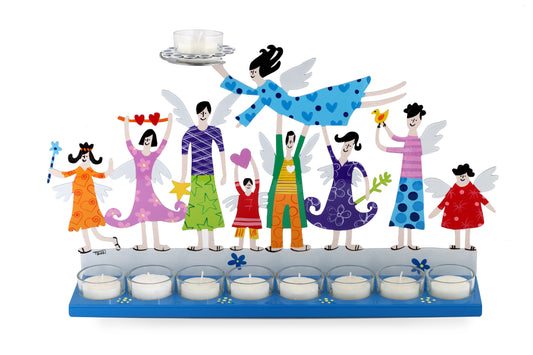 Family Hanukkiah (Blue)