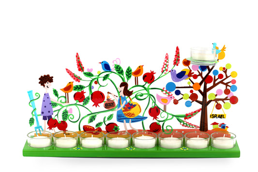 Pomegranate Hanukkiah (Green)