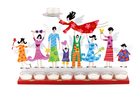 Family Hanukkiah (Red)